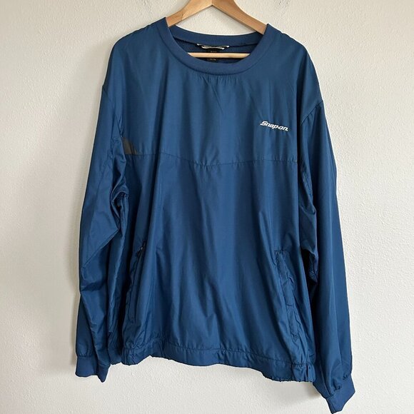 North End Jacket Snap On Tools Logo Vented Pullover Windbreaker Blue - Picture 1 of 10